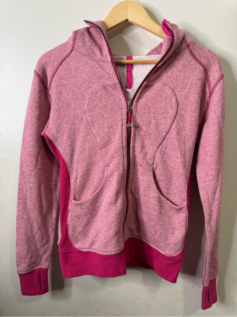lululemon athletica Pink Two-Tone Hooded Zip Jacket